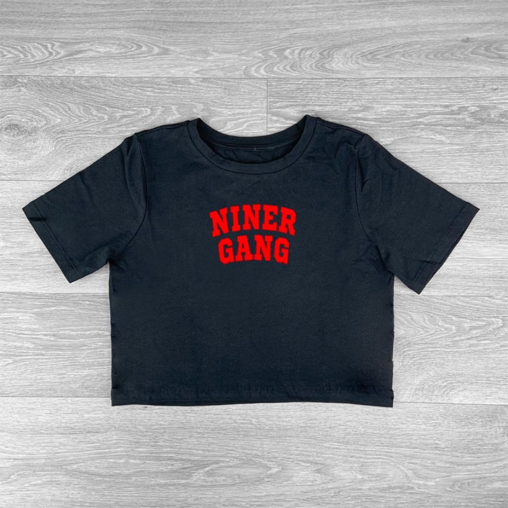 Black San Francisco Football Niner Gang crop top, christmas 49ers Gift.